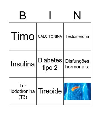 SISTEMA ENDÓCRINO Bingo Card