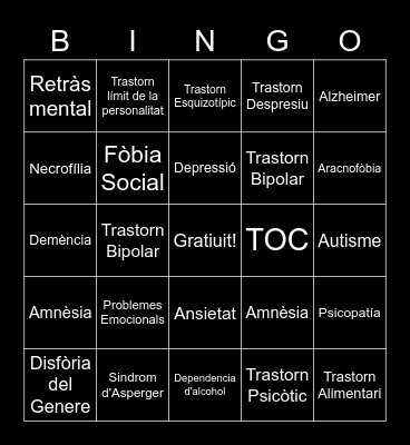 Malaties i Condicions Bingo Card
