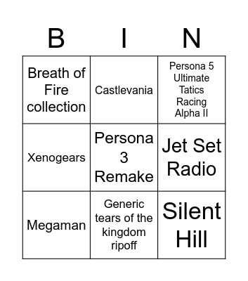 E3 2023 Bingo Card