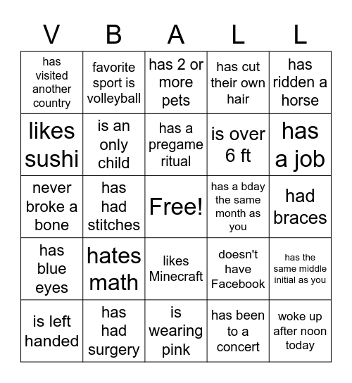 Find Someone Who... Bingo Card