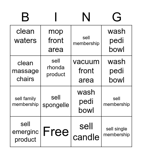 Host Bingo Card