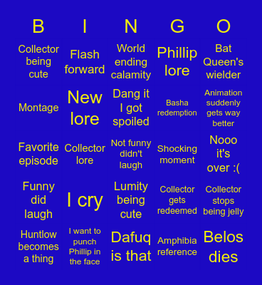 Watching and Dreaming bingo Card