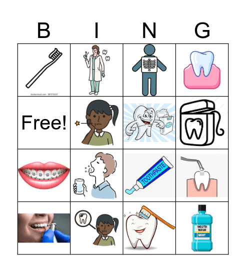 Going to the Dentist Bingo Card