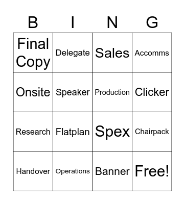 Ae Bingo Card
