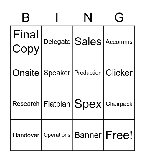 Ae Bingo Card