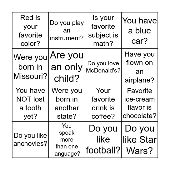 Bingo Card