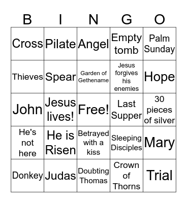 Easter Bingo Card