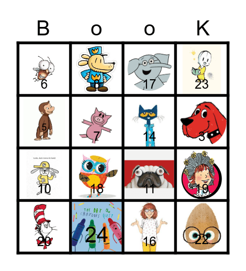 Book Character BINGO Card