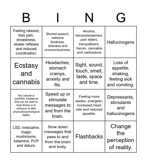 Revision Bingo Card