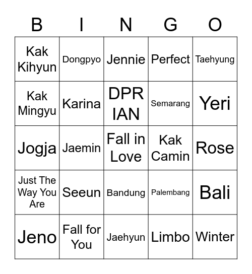 Bingo bareng Shua 🦋 Bingo Card