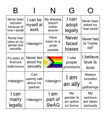 Pride Bingo! Bingo Card