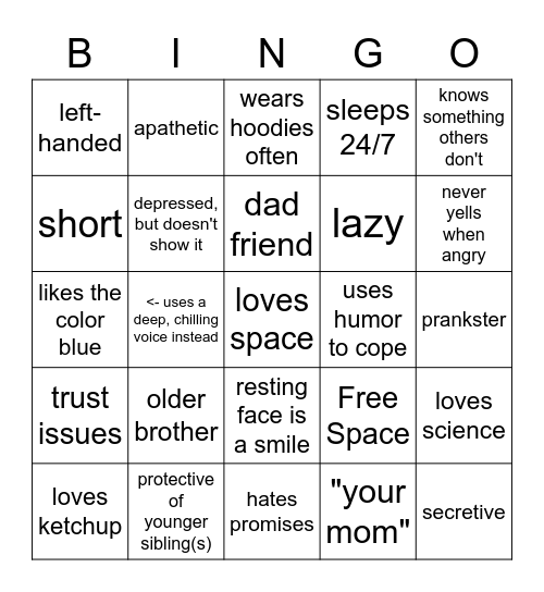 Sans Bingo Card