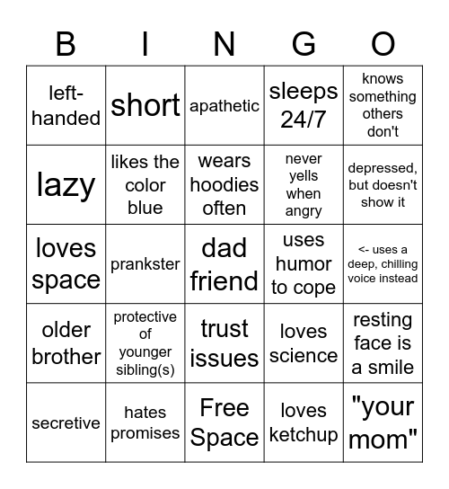 Sans Bingo Card