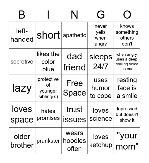 Sans Bingo Card