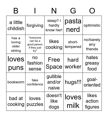 Papyrus Bingo Card