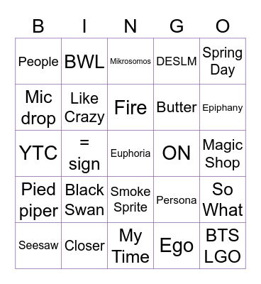 YADI FESTA BINGO - jiminxcherry Bingo Card