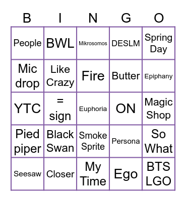 YADI FESTA BINGO - jiminxcherry Bingo Card