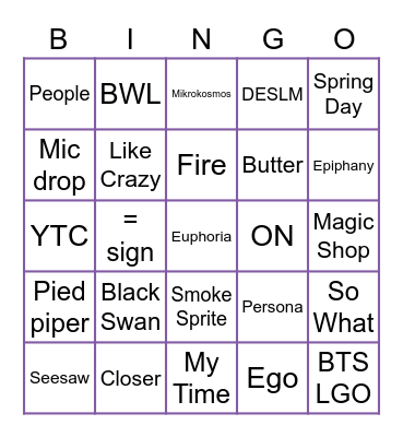 YADI FESTA BINGO - jiminxcherry Bingo Card