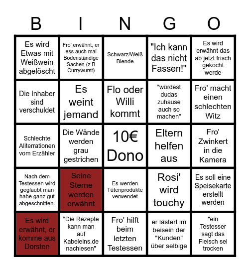 Filows Fro' Bingling Bingo Card