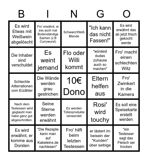 Filows Fro' Bingling Bingo Card