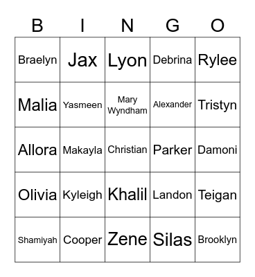 END OF YEAR BINGO Card