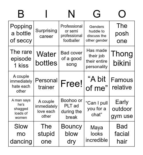 LOVE ISLAND BINGO Card