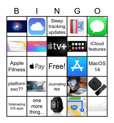 Apple Bingo Card