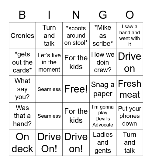 Mr. Ward Bingo Card