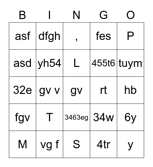 Pop Up Bingo Card