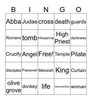 Confirmation Lesson Bingo Card