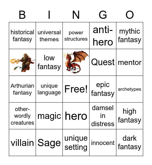 Fantasy Bingo Card