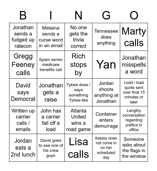 Office Bingo Card