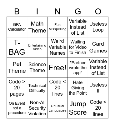 CSP Bingo 2023 Bingo Card