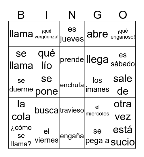 Gabi 1-7 repaso Bingo Card