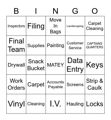 Pirate Crew Bingo Card