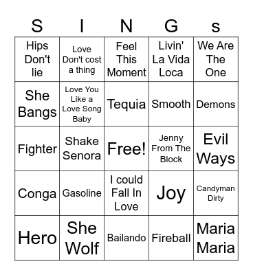 Latin America Bingo Card