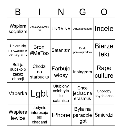 P0lka Bingo Card