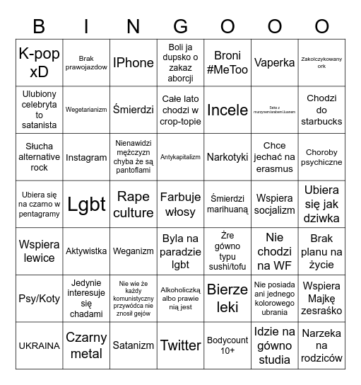 P0lka Bingo Card