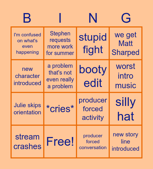 LIP S3E8 Bingo Card