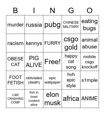 duoyin Bingo Card