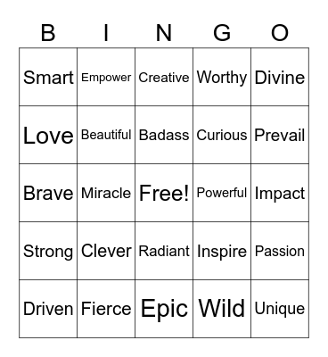 Empowering BINGO! Bingo Card