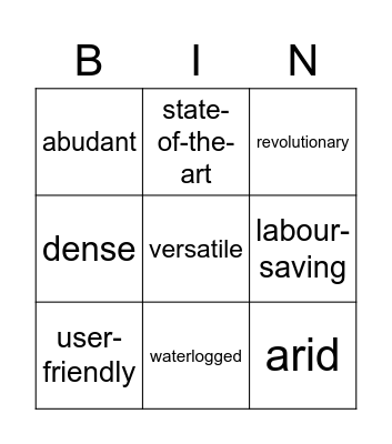 Lesson 18 Bingo Card