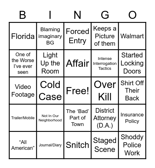 TV Show Bingo Card