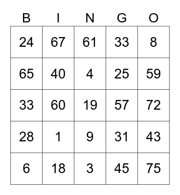 SHAZZA'S 60TH Bingo Card