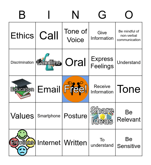 Communication Bingo Card