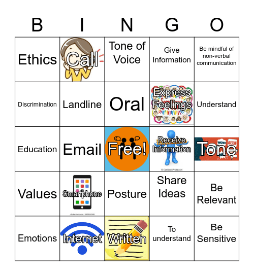 Communication Bingo Card