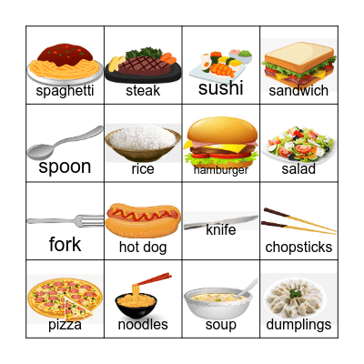 The Food Fair Bingo Card