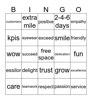 PRE-SPRING FLING Bingo Card