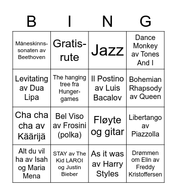 Trekkspillavslutning 2023 Bingo Card
