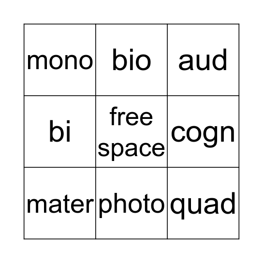 Bingo Card